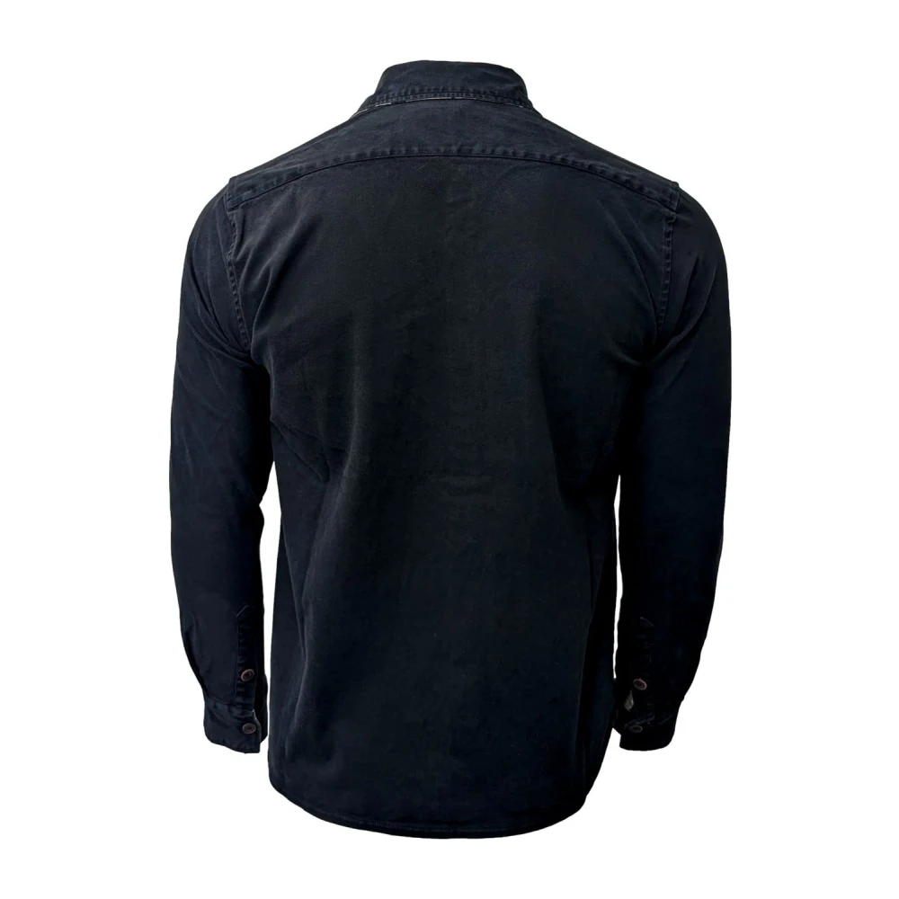 BOB Casual Overhemd Hull Blauw Zwart Black Heren