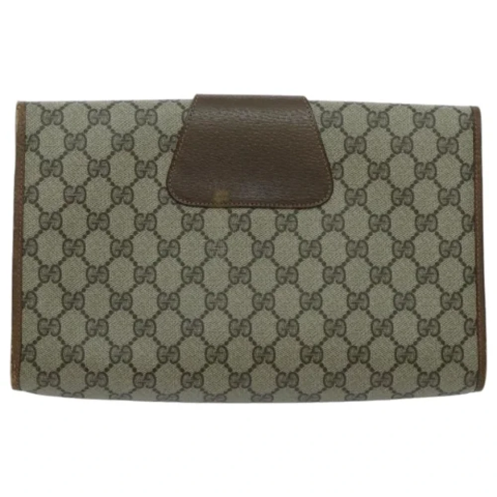 Gucci Vintage Pre-owned Leather clutches Beige Dames