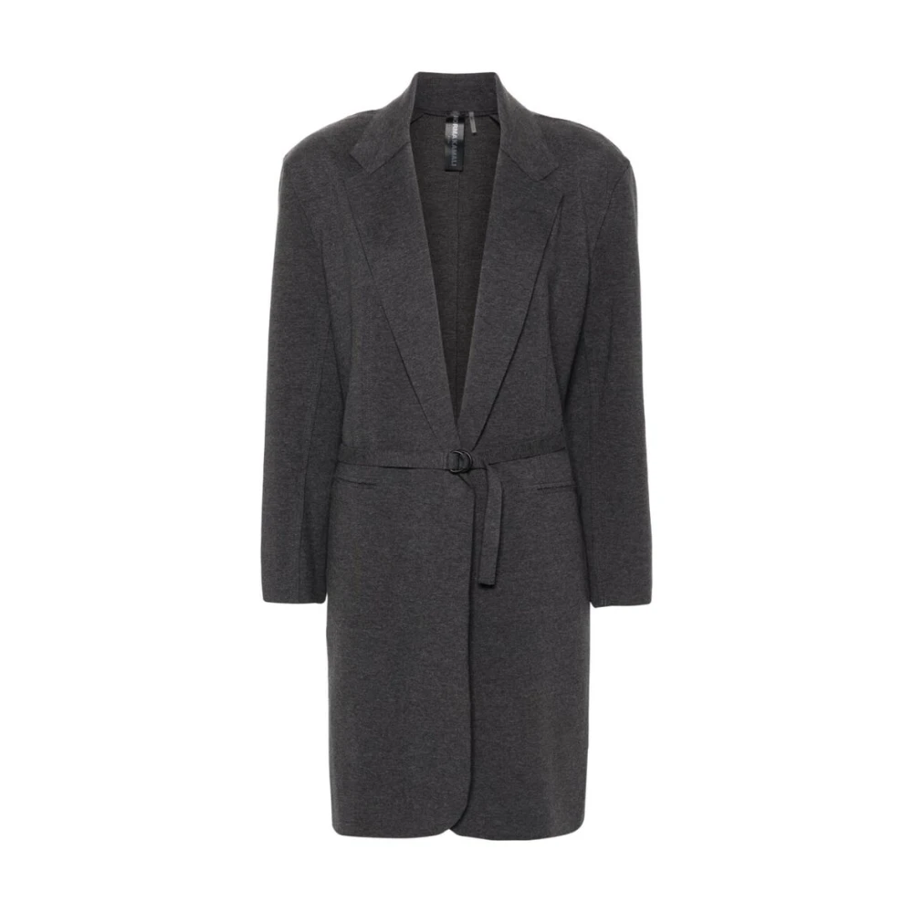 Norma Kamali Donkergrijze Katoenmix Jas Gray Dames