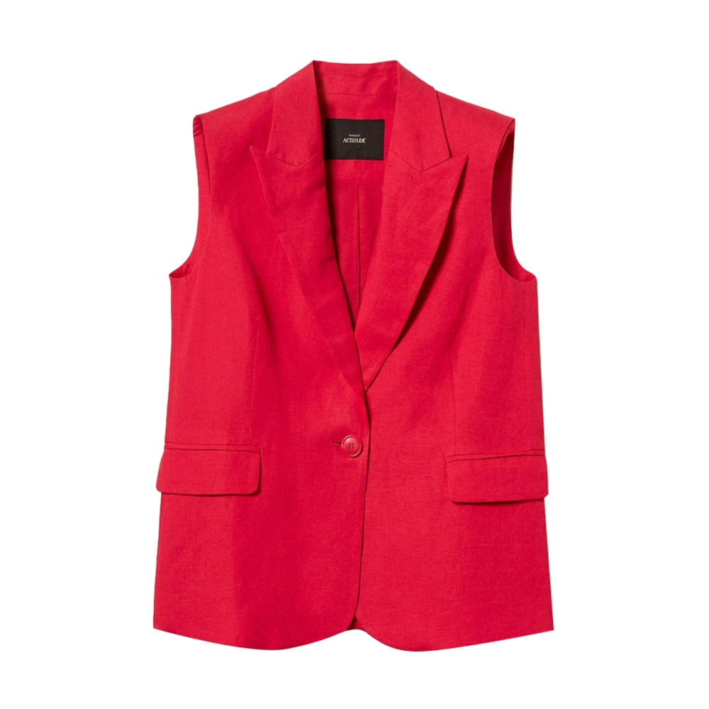 Actitude Women's Red Waistcoats, S, Vest