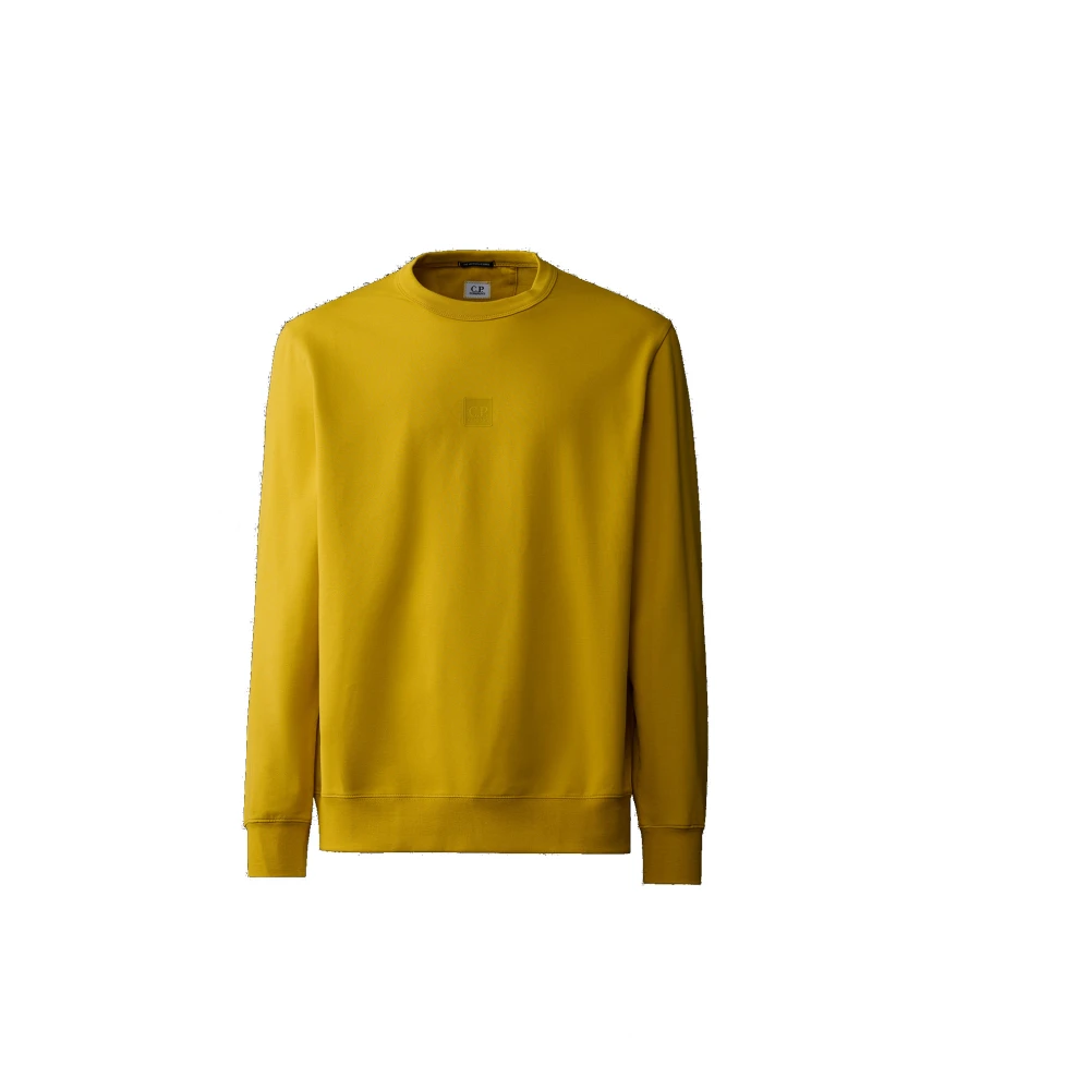 C.P. Company Geribbelde Crewneck Fleece Sweater Yellow Heren