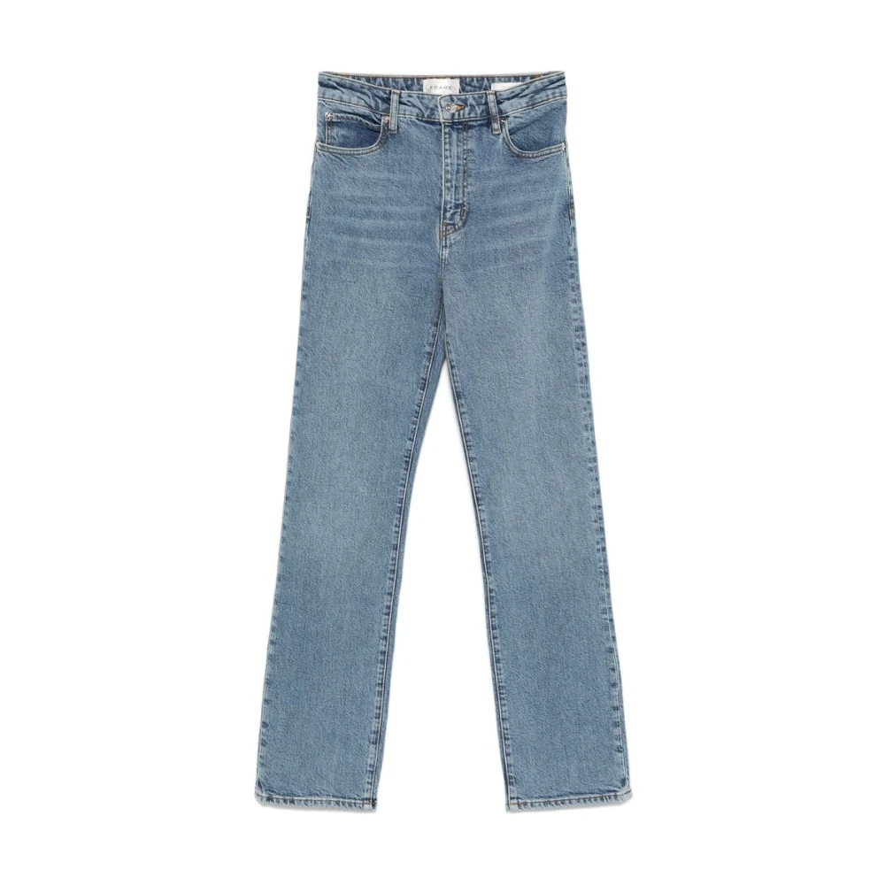 Frame Indigo Blauwe Denim High-Waisted Jeans Blue Dames
