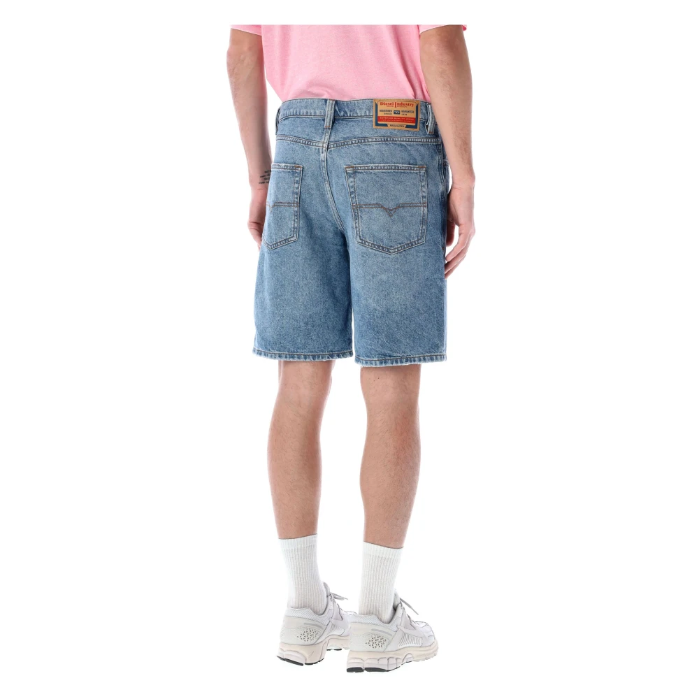 Diesel Middelblauwe Denim Shorts Regular Fit Blue Heren