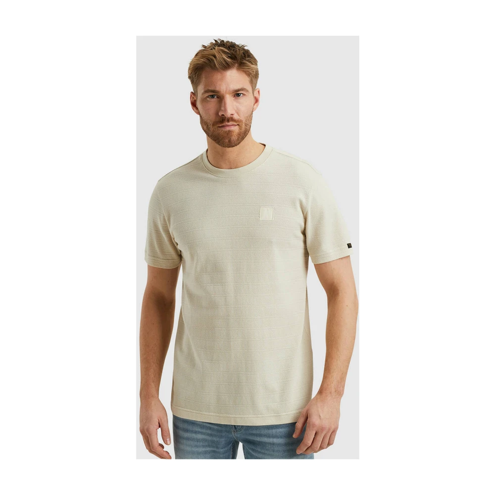 PME Legend Gestreept korte mouw R-hals T-shirt Beige Heren