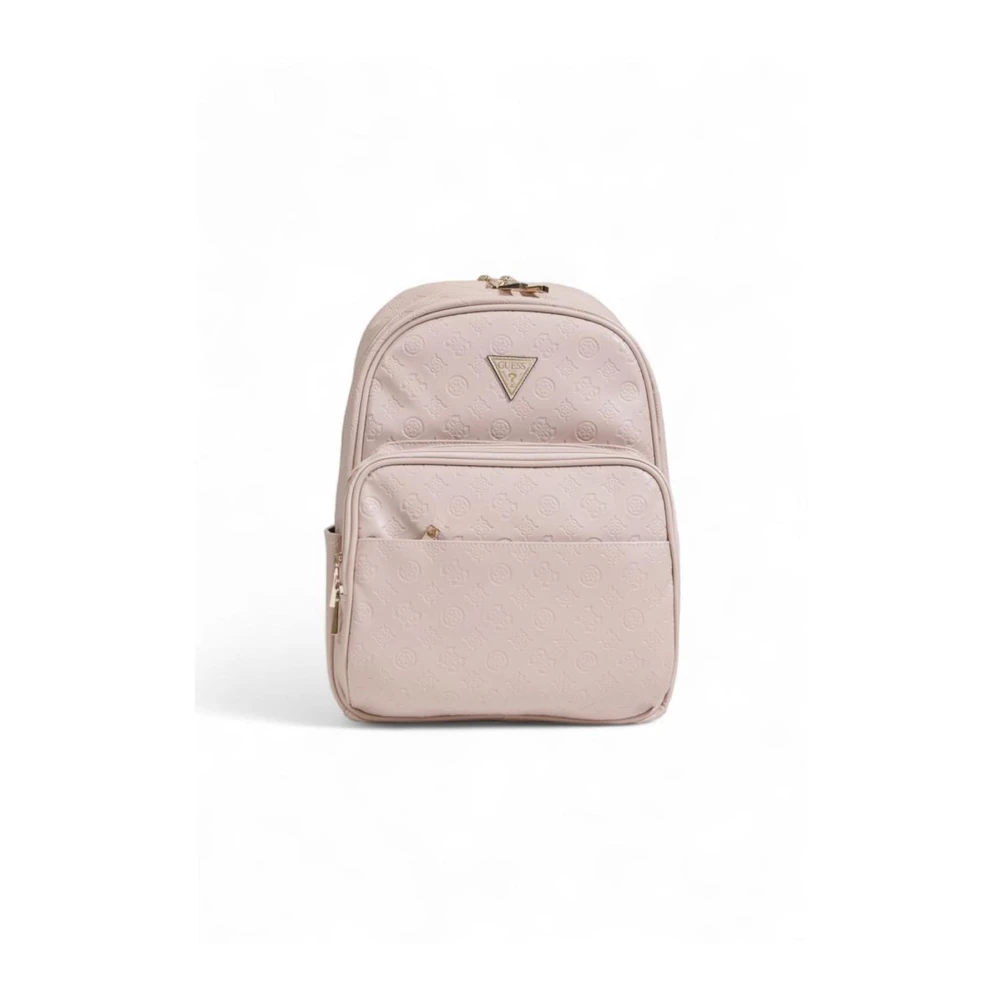 Guess Stijlvolle Polyurethaan Rugzak met Ruime Compartimenten Pink Dames
