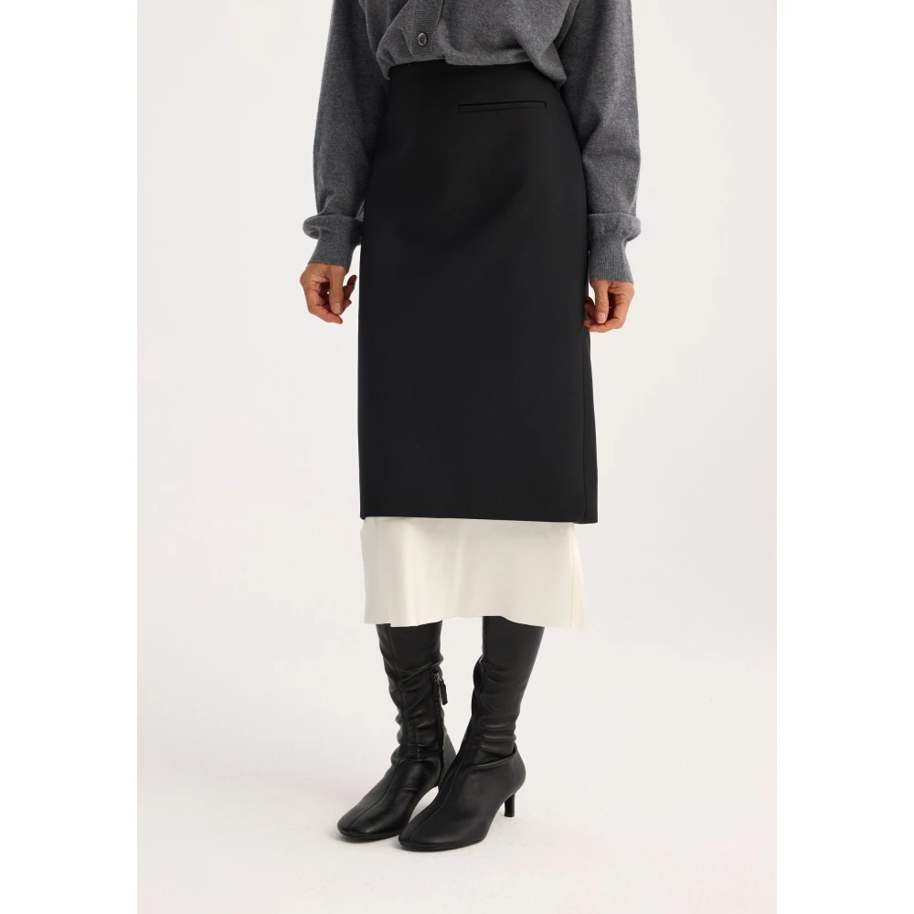 Róhe Hoge Taille Pencil Skirt Zwart Black Dames