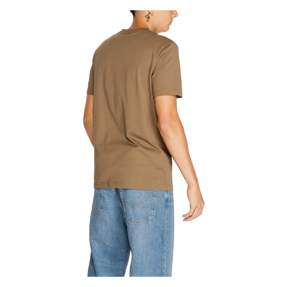 Hugo Boss Herfst Winter Katoenen T-Shirt Collectie Brown Heren