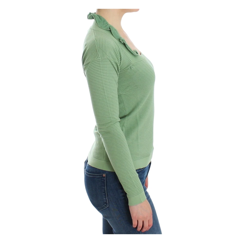 Ermanno Scervino Luxe Groene Gestreepte Wollen Trui Green Dames