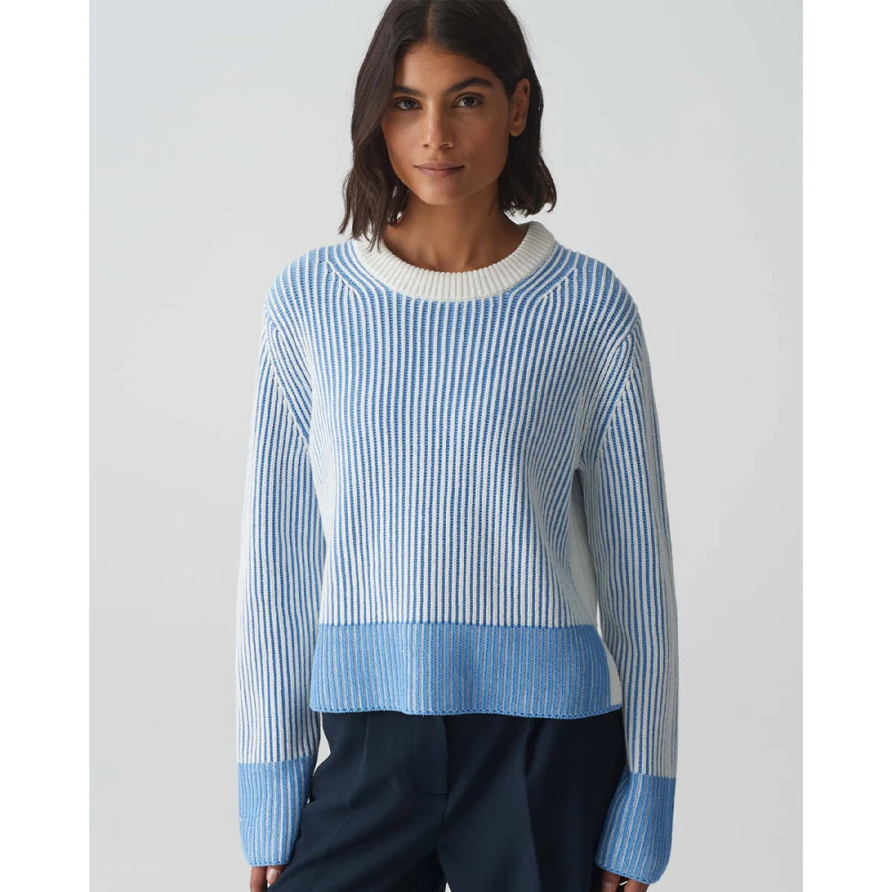 Opus Stijlvolle Pullover met Pagula Detail Blue Dames