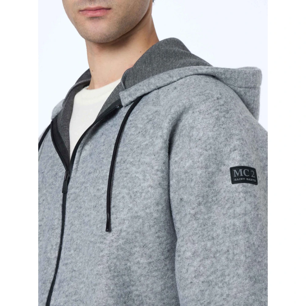 MC2 Saint Barth Heren Grijs Melange Technische Stof Sweatshirt Gray Heren
