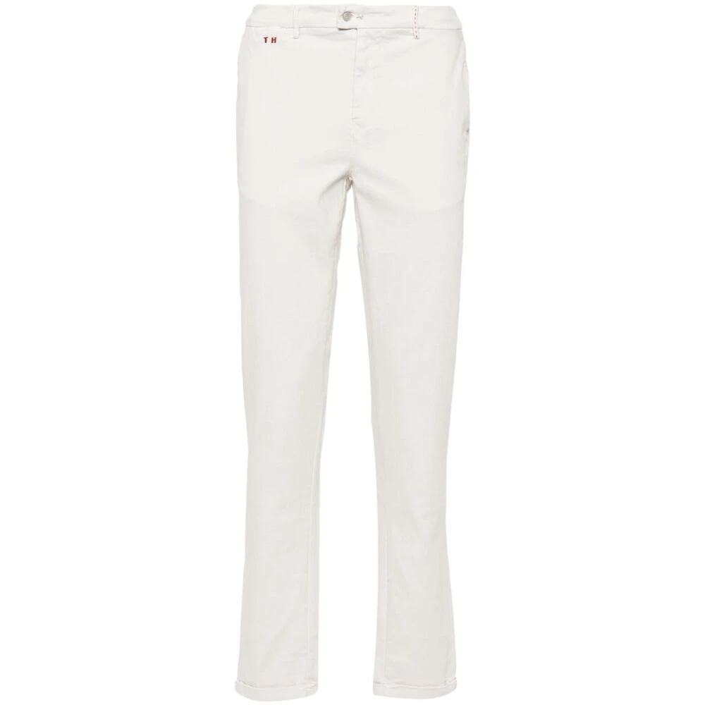 Tramarossa Ecru Twill Geweven Katoenen Broek White Heren