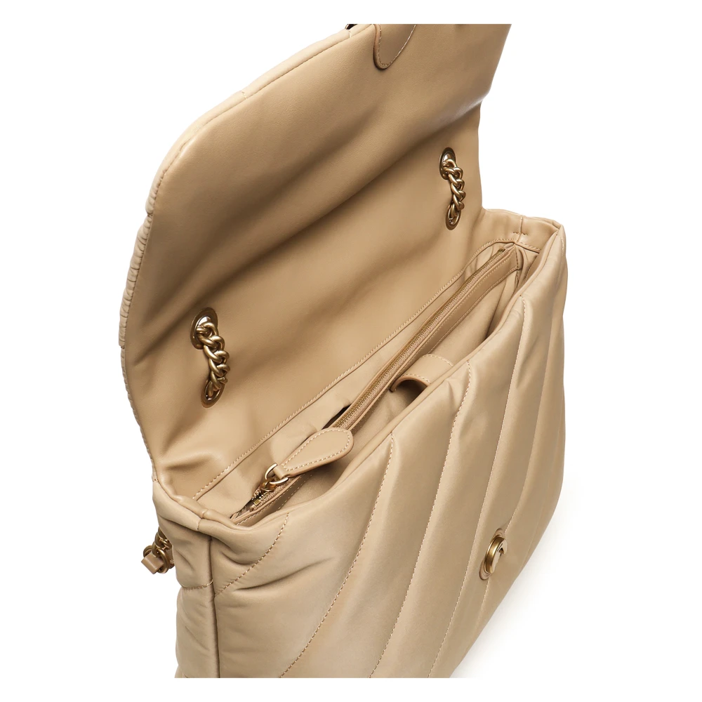 pinko Beige Love Birds Puff Tas Beige Dames