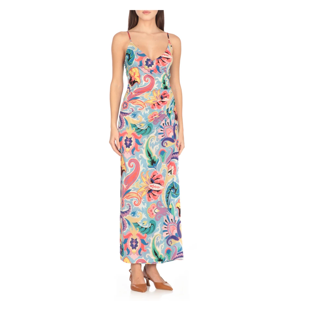 ETRO Multicolor Paisley V-hals Jurk Multicolor Dames