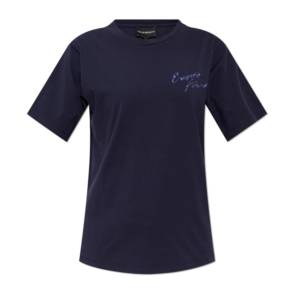 Emporio Armani T-shirt met logo Blue Dames