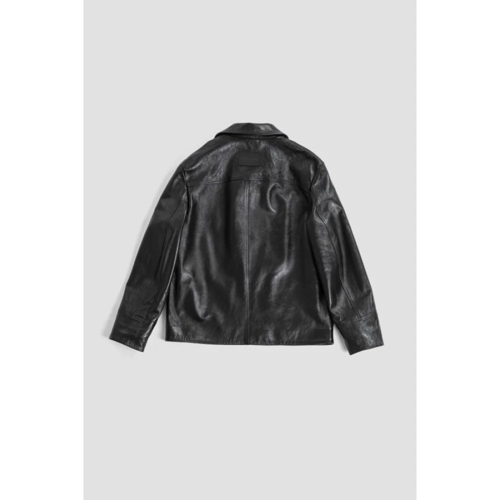 Marine Serre Monogram reliëf leren boxjas Black Dames