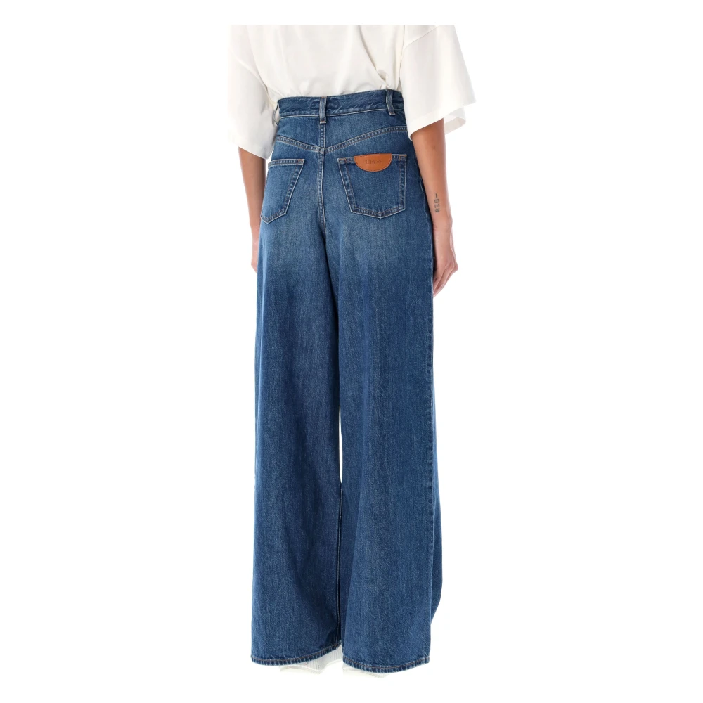 Chloé Hoge taille wijd uitlopende spijkerbroek Blue Dames
