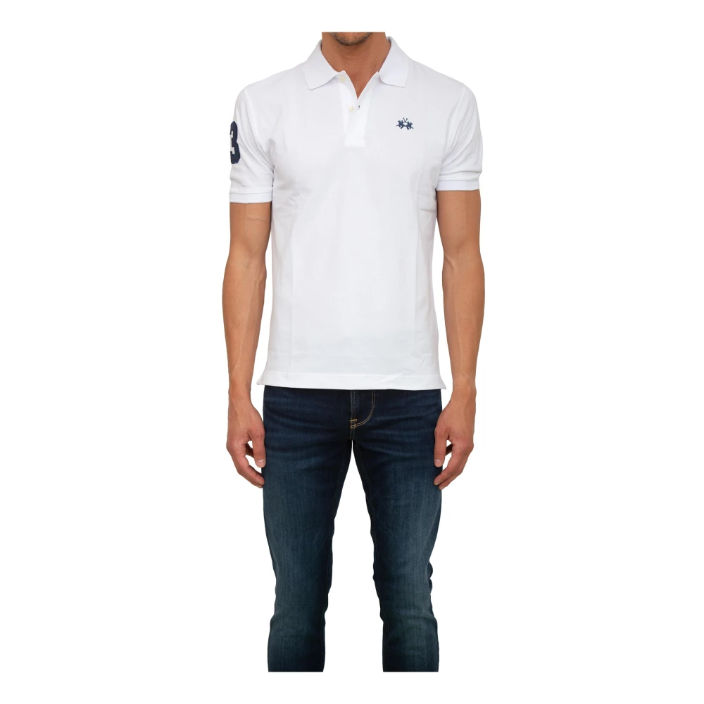 La Martina Men's White Polo Shirt Classic Style