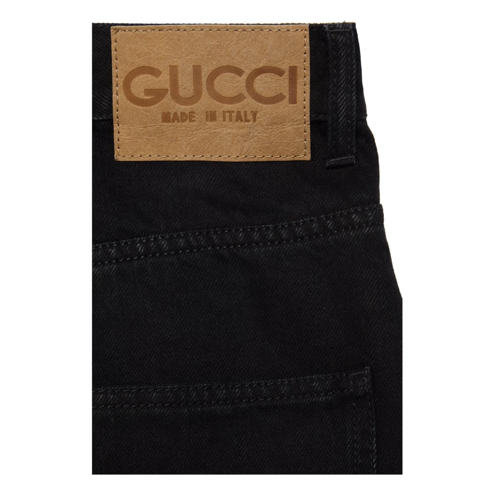 Gucci Klassieke Horsebit Denim Jeans Black Dames