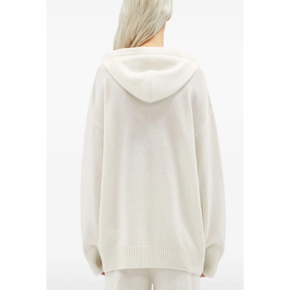 Msgm Witte Gebreide Trui Sweater Aw24 White Dames