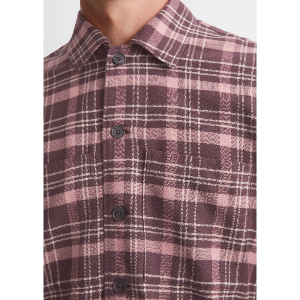 Marc O'Polo Flanellen overshirt Purple Heren