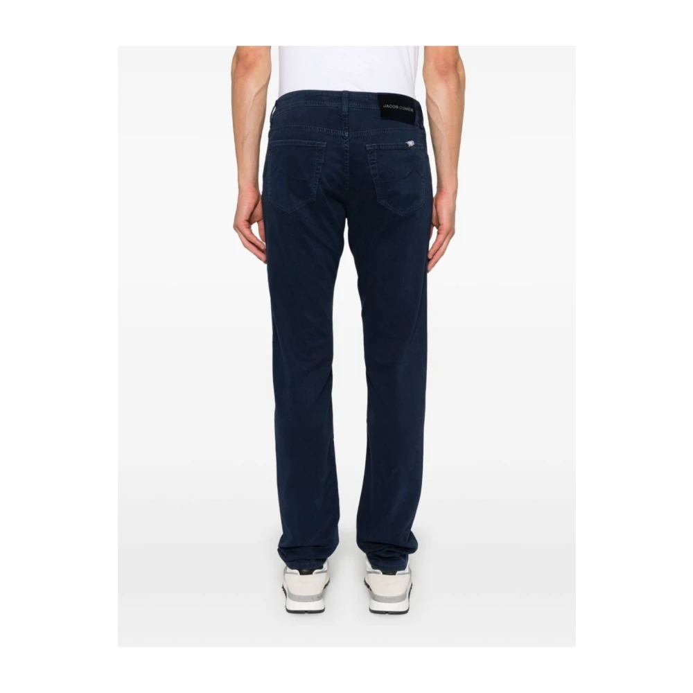 Jacob Cohën Blauwe Gestructureerde Tapered Leg Jeans Blue Heren