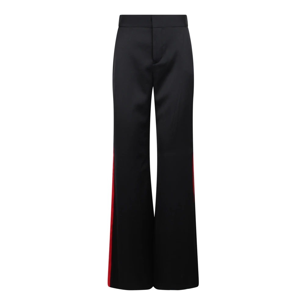 Alice + olivia Rode Zijband Wijde Pijp Broek Black Dames