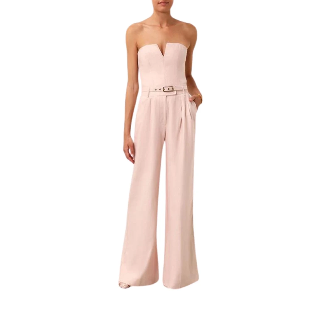 Zimmermann Wijde Linnen Broek Pink Dames