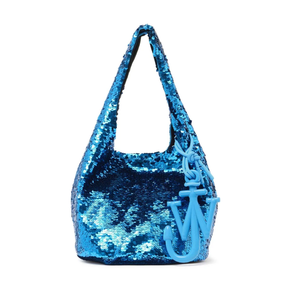 JW Anderson Blauwe Paillet Versierde Top Handtas Blue Dames