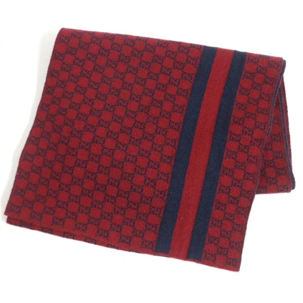 Gucci Vintage Pre-owned Cotton scarves Red Dames