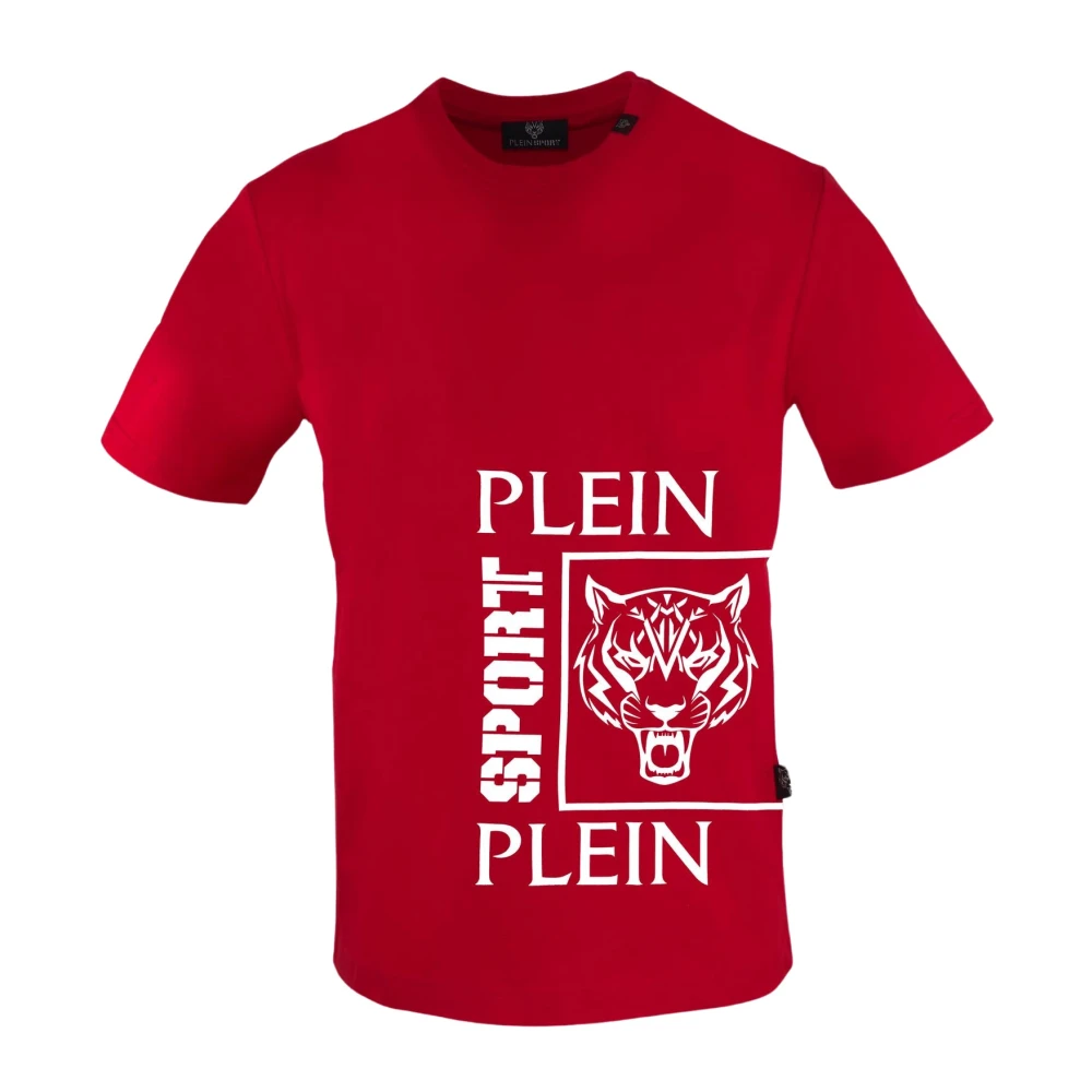 Plein Sport Korte Mouw Katoenen T-shirt Monochroom Logo Red Heren