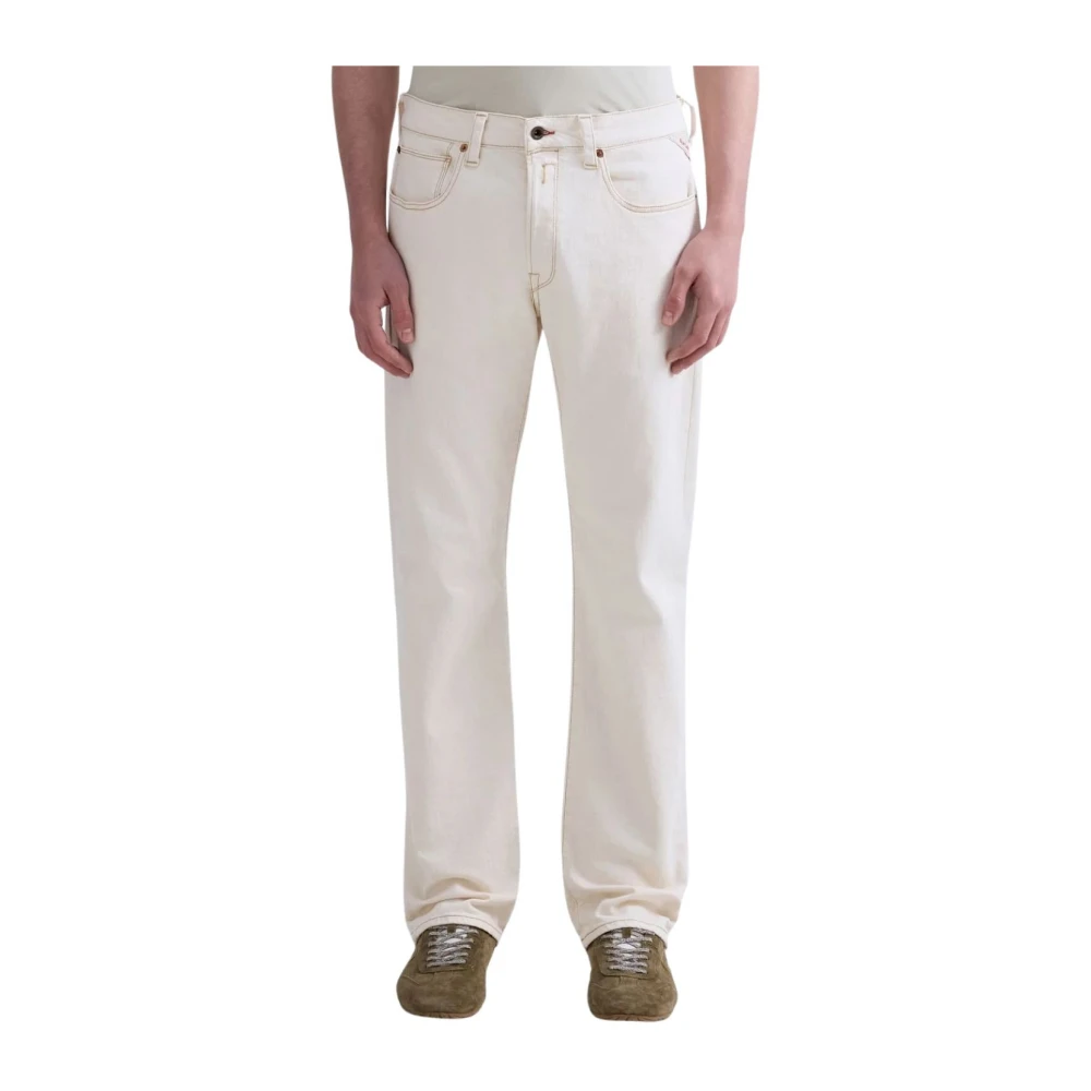 Replay Men's White Straight Fit Jeans, W30 L32, Tejano Pantalones M1039r.000.8440585
