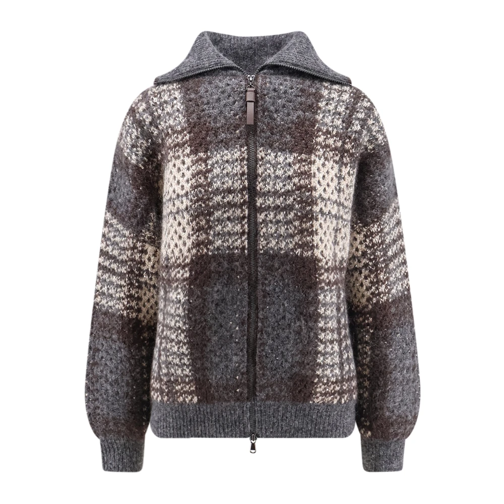 Brunello Cucinelli Two-Way Zip Cardigan - Female - Cardigans - Multicolor - S - Knitwear