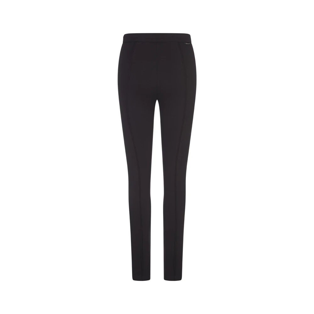 Moncler Zwarte Slim Fit Hoge Taille Broek Black Dames