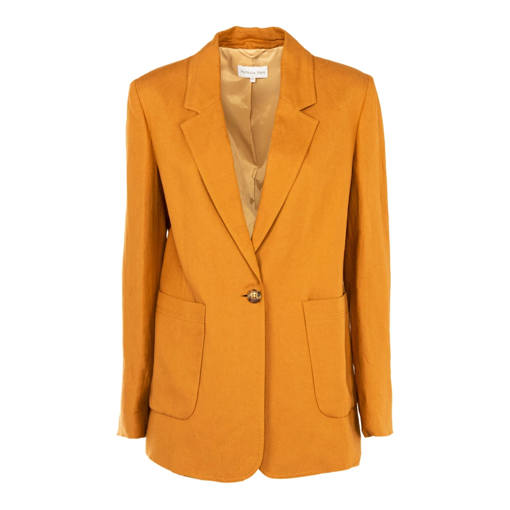 Patrizia Pepe Dam Knäppt Blazer Jacka Orange, Dam