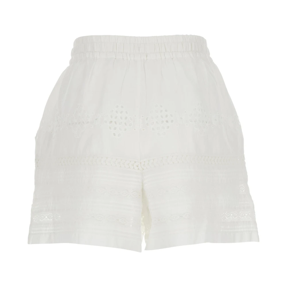 Isabel Marant Étoile Witte Kanten Detail Katoen Dames Shorts White Dames