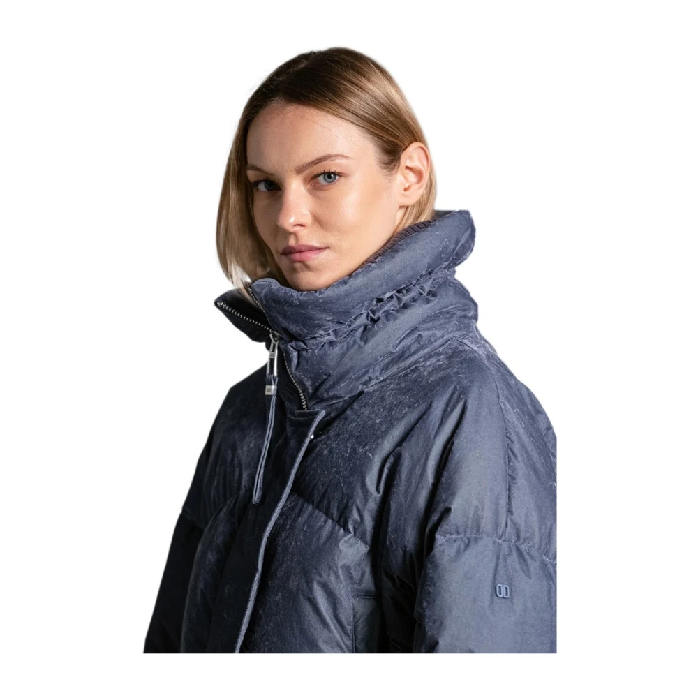 Duno Navy Blauwe Donsjas met Geometrisch Quilten Blue Dames