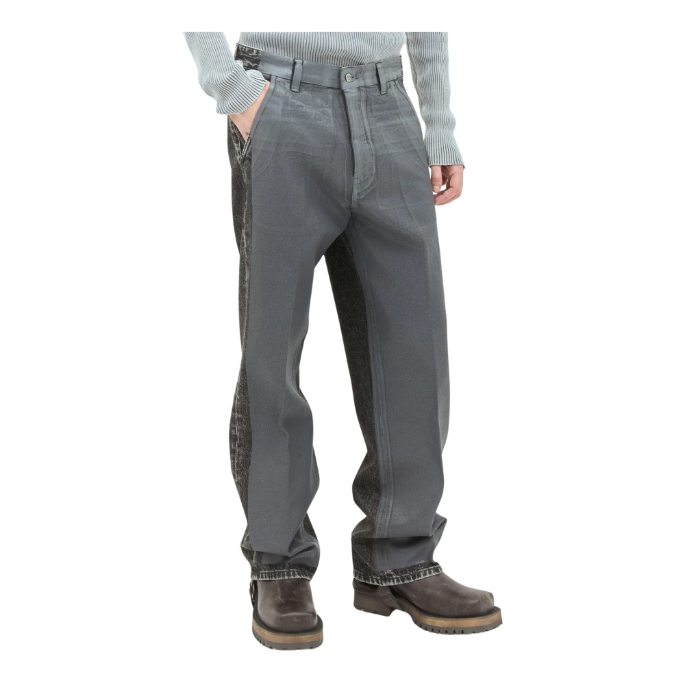 Diesel Jeans met gecoate panelen en paneelconstructie Gray Heren