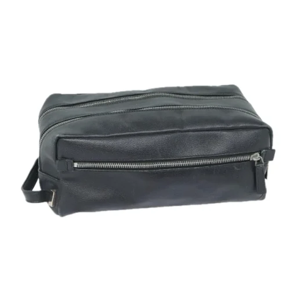 Gucci Vintage Pre-owned Leather clutches Black Dames