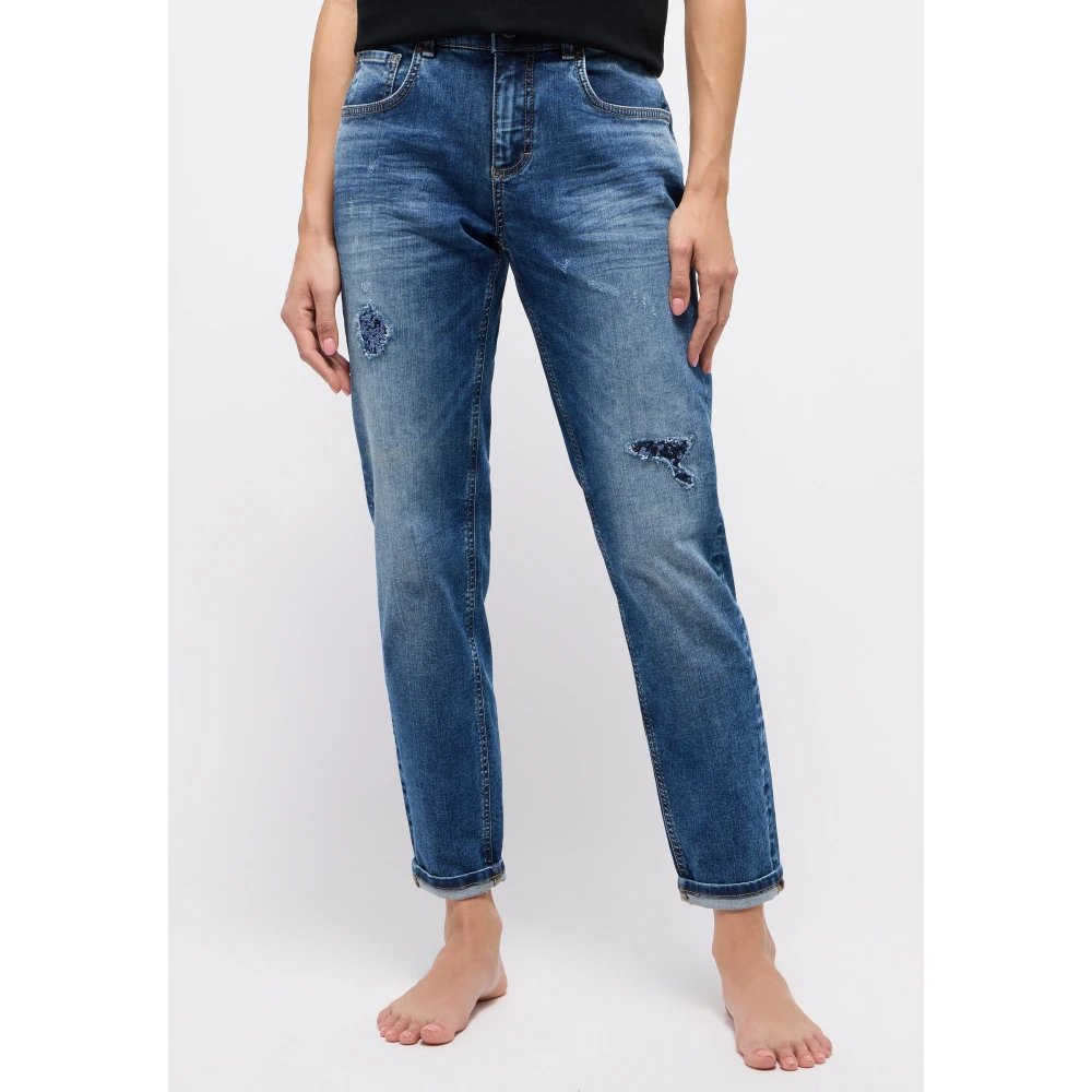 Angels Paillet Vriendje Stijl Top Blue Dames