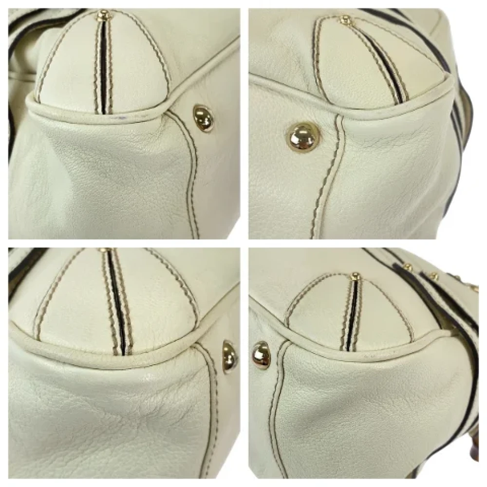 Gucci Vintage Pre-owned Leather handbags Beige Dames