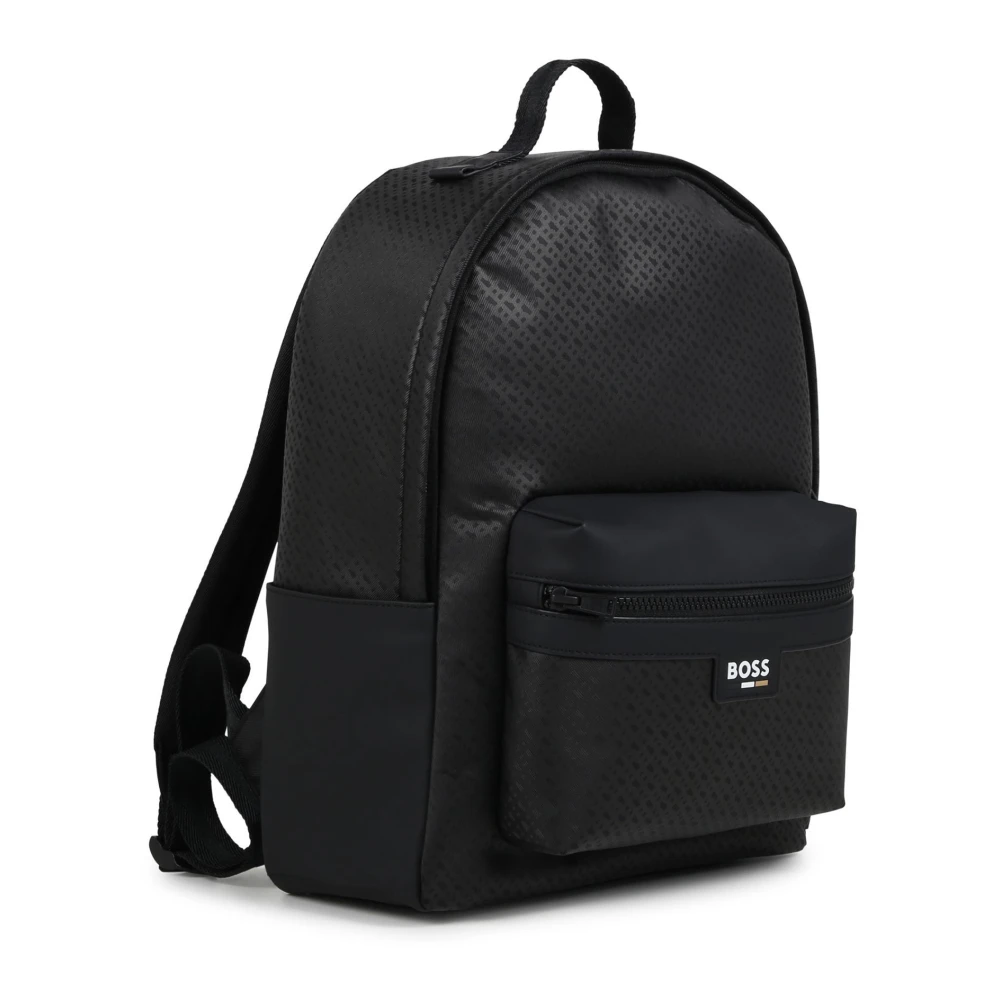 Hugo Boss Monogram rugzak met driekleurige print Black Unisex