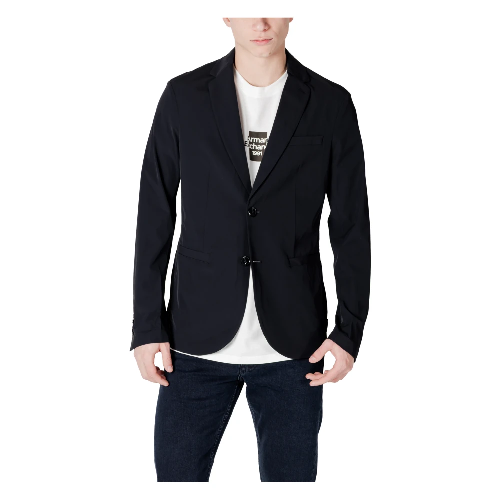 Armani Exchange Herren Schwarz Jacken, K, Mgröße: