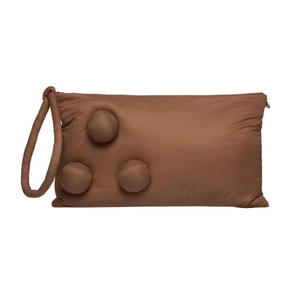 La Milanesa Bruine nylon handtas Floriana model Brown Dames