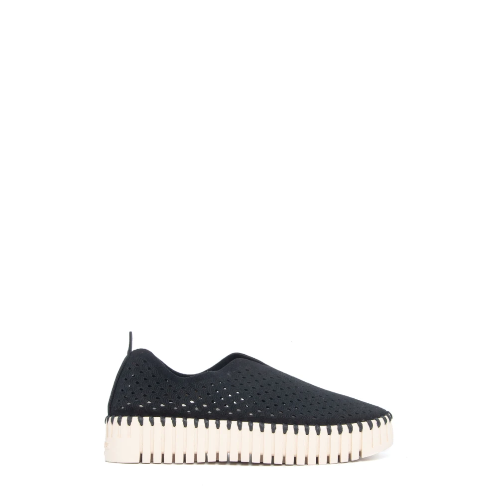 Ilse Jacobsen Hornbæk Tulip 3373 Platform Flats Dames Schoenen Zwart
