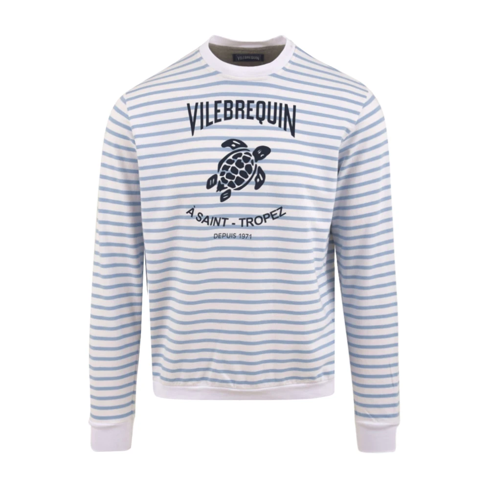Vilebrequin Blauw & Wit Gestreepte Crewneck Sweatshirt Multicolor Heren