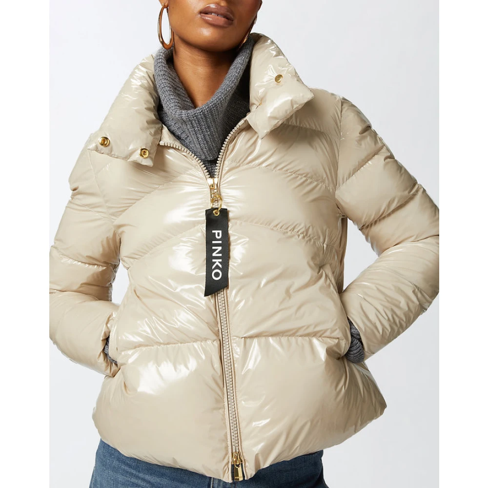 pinko Micro Caban Jas Beige Dames
