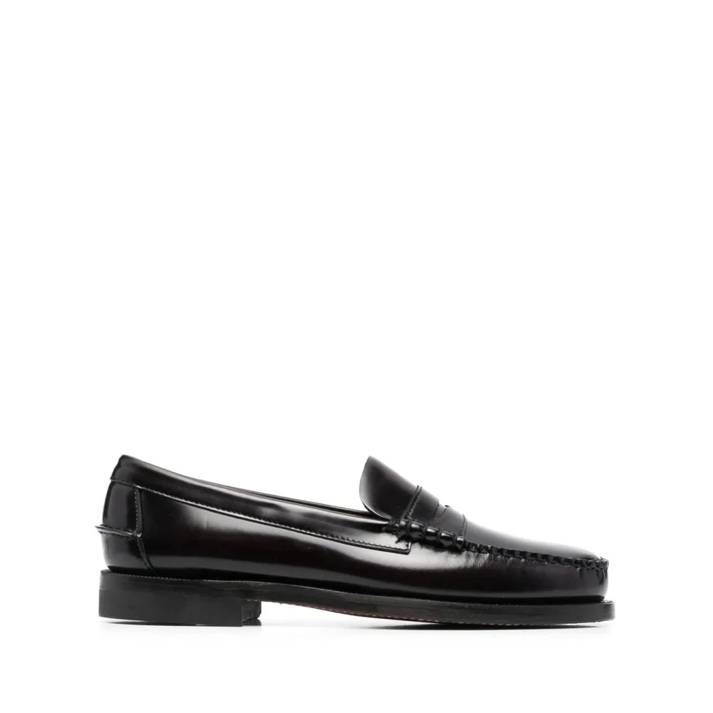 Sebago Brown Loafers, Male, 9 Uk, Leather Almond Toe Moccasins