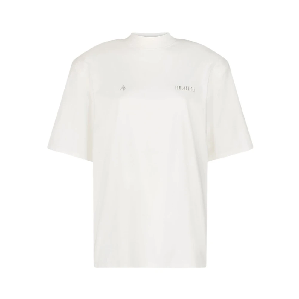 The Attico Witte T-shirts en Polos met Zilveren Logo White Dames