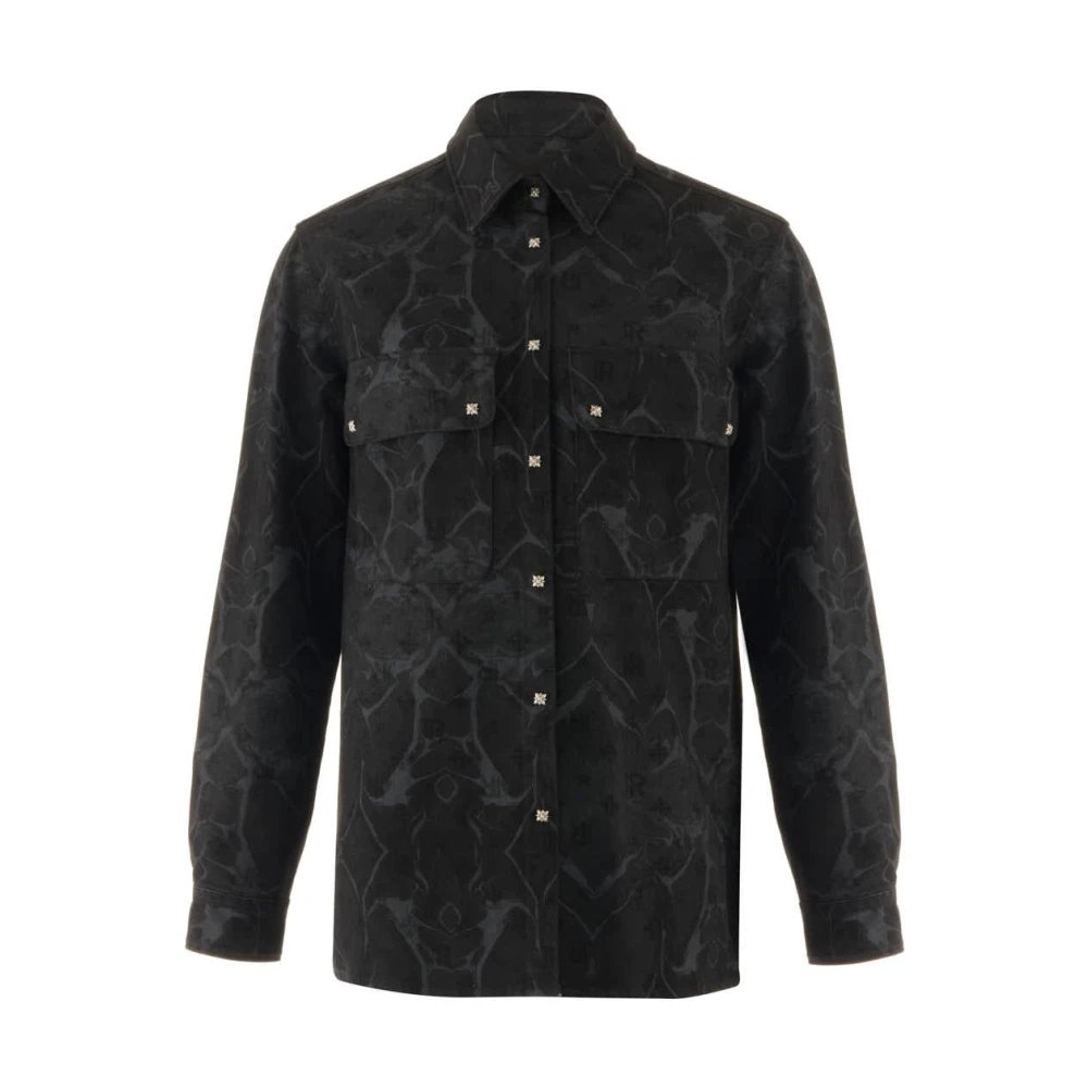 John Richmond Overhemd met allover patroon Black Heren
