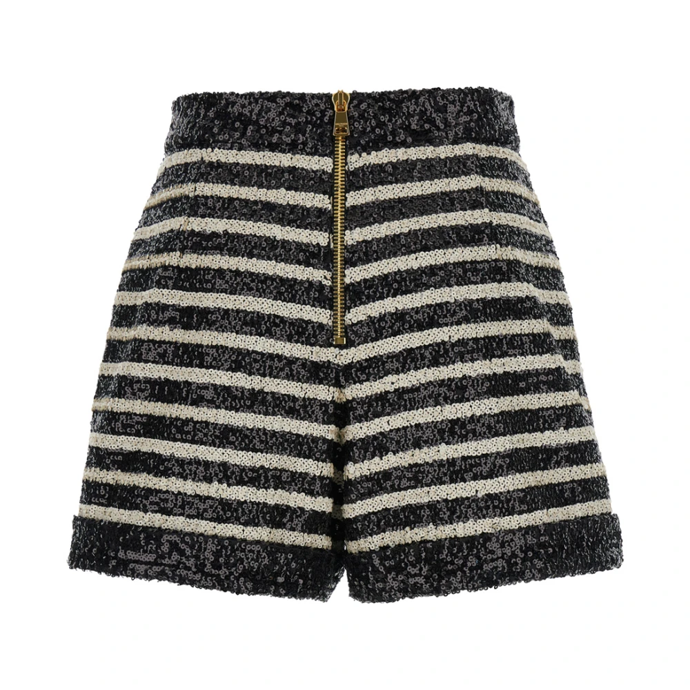 Balmain Paillet Streep Shorts Multicolor Dames